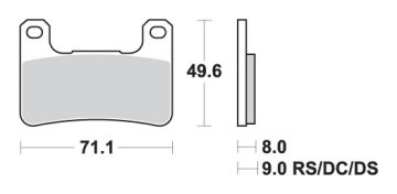 SBS ZAVORNE OBLOGE KH379 RACING DVOJNE BARVE OGLJIKA, ČRNE, USTREZA ZA: SUZUKI GSX-R 600/750/100/1300 SPREDNJI