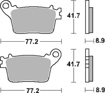 SBS ZAVORNE OBLOŽNICE KH436 STREET STANDARD, KERAMIČNE, ČRNE, USTREZA ZA: HONDA CBR600/1000, SUZUKI GSX-R600/750/1000/, YAMAHA R1, KAWASAKI ZX-10R, ZADAJ