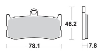 SBS ZAVORNE OBLOGE KH491 RACING DUAL CARBON TRIUMPH DAYTONA TRIPLE 675 '09-'18 ČRNA SPREDNJA