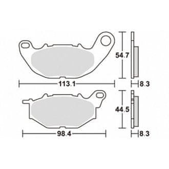 SBS SPREDNJE ZAVORNE OBLOŽNICE KH663 USTREZA ZA: YAMAHA YZF-R25 '15-'20, YZF-R3 '15-'23 SPREDNJI