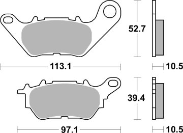 SBS ZAVORNE OBLOŽNICE KH662 STREET STANDARD KERAMIČNE, PRIMERNE ZA: YAMAHA YZF-R25 '15-'20, YZF-R3 '15-'20, MT-03 '16-'20, MT-25 '16-'20 ZADNJE