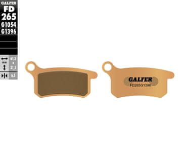 Galfer ZAVORNE OBLOGE KH357 SINTRANA KOVINA (ZLATA) OFF ROAD, KTM SX65 '02- , SX85 '03-'11