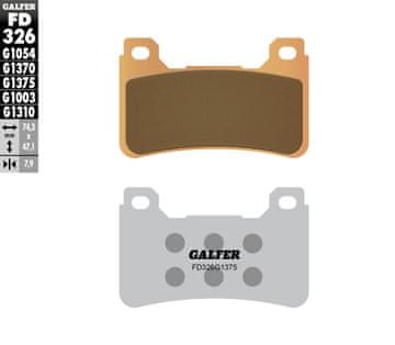 Galfer ZAVORNE OBLOGE KH390 SINTRANA KOVINA (ZLATE) ŠPORTNE SPREDNJE (HONDA CBR 600RR '05-'16, CBR 1000RR '04-'16, VFR 800F '14-'18, VFR 800X '15-'17, CB 1000/1100)
