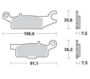 Moto Master ZAVORNE OBLOGE KH443 SINTER METAL OEM: 11 (SINTERPRO RACING) YAMAHA: YFM 700 GRIZZLY SPREDAJ-LEVI