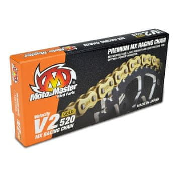 Moto Master POGONSKA VERIGA V2-428G MX RACING ZLATA VERIGA NAVADNA ZLATA BARVA (130 ČLENOV, VKLJUČENA SPONKA)