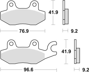 ZAVORNE OBLOGE TRW ZF KH197 ORGANSKE HONDA XLV 125 01-13, VT 125 SHADOW 99-08, SUZUKI BURGMAN 125 '14-, YAMAHA TZR 50 97-00, SPREDNJE