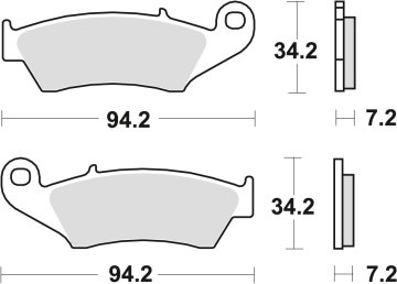 ZAVORNE OBLOŽNICE TRW ZF KH185 KH389 SINTER RACING HONDA XL 125 03-08, XR 400 96-03, XLV 650 TRANSALP 97-13, XRV 750 AFRICA TWIN 93-03, KAWASAKI KLX 650 93-01, SUZUKI DRZ 400 00-08, SPREDNJE
