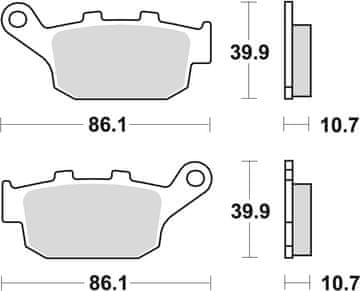 ZAVORNE OBLOŽNICE TRW ZF KH140 SINTER STREET HONDA XLV TRANSALP 91-13, XRV 750 AFRICA TWIN 90-03, NX 650 DOMINATOR 88-94, SUZUKI XF 650 97-02, YAMAHA XJ6 09-12, ZADNJA