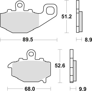 ZAVORNE OBLOŽNICE TRW ZF KH192 ORGANSKE KAWASAKI ZX6R 600 94-16, ZX6R 636 02-06, ER6 06-16, VERSYS 650 07-14, Z 750 04-06, ZX9R 94-04, Z 1000 / SX 10-, ZX10R 04-09, GPZ 1100 95-98, ZADNJA