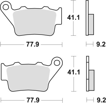 ZAVORNE OBLOŽNICE TRW ZF KH208 SINTER STREET TENERE 700 APRILIA PEGASO 650 01-10, ETV 1200 CAPONORD 13-17, HONDA NX 650 DOMINATOR 95-01, YAMAHA MT-03 / XT 660 04-16, XT 660 Z TENERE 08-16, ZADNJA
