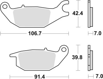 ZAVORNE OBLOŽNICE TRW ZF KH343 ORGANSKE HONDA CBR 125 04-10, XL 125 V VARADERO 01-13, YAMAHA YZF 150 14-, ZADNJE