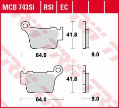 ZAVORNE OBLOŽNICE TRW ZF KH368 ORGANIC BMW G 450 X / SMR 08-11, KTM EXC / SX 125 04-16, EXC / SX 250 03-17, EXC 300 04-, EXC 350 10-, EXC 450 03-, EXC 500 09-, XC 525 03-07, EXC 530 08-11, ZADNJA