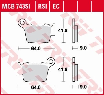 ZAVORNE OBLOŽNICE TRW ZF KH368 ORGANIC BMW G 450 X / SMR 08-11, KTM EXC / SX 125 04-16, EXC / SX 250 03-17, EXC 300 04-, EXC 350 10-, EXC 450 03-, EXC 500 09-, XC 525 03-07, EXC 530 08-11, ZADNJA