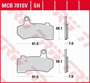 ZAVORNE OBLOŽNICE TRW ZF KH409 SINTER STREET HARLEY-DAVIDSON 1130 / 1250 / 1584 / 1690 / 1750 / 1800 / 1870 / 1923 06-21, ZADNJA