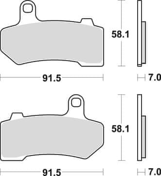 ZAVORNE OBLOŽNICE TRW ZF KH409 SINTER STREET HARLEY-DAVIDSON 1130 / 1250 / 1584 / 1690 / 1750 / 1800 / 1870 / 1923 06-21, ZADNJA
