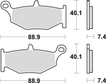 ZAVORNE OBLOŽNICE TRW ZF KH419 SINTER STREET SUZUKI GSR / GSXR 600 06-10, GSXR 750 06-10, DL 1000 14-, B-KING 1300 07-10, GSX 1300 HAYABUSA 08-17, ZADNJE