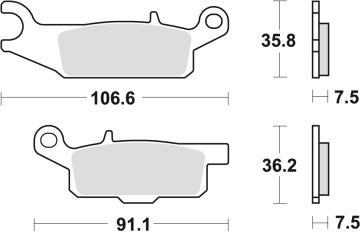 ZAVORNE OBLOŽNICE TRW ZF KH444 SINTER OFFROAD YAMAHA RAPTOR YFM 250 08-20, GRIZZLY YFM 550 09-20, GRIZZLY YFM 700 07-20, SPREDNJE DESNO