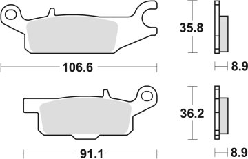 ZAVORNE OBLOŽNICE TRW ZF KH445 SINTER OFFROAD YAMAHA GRIZZLY YFM 550 09-20, GRIZZLY YFM 700 07-20, ZADNJA
