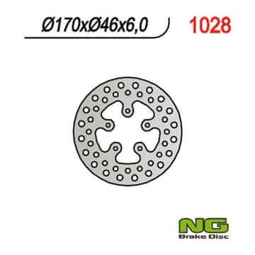 NG Zadnji zavorni disk za Honda TRX 420/650/680, 2006-2021, 170 mm