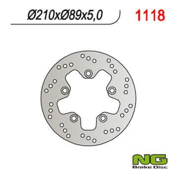 NG Zadnji zavorni disk Suzuki AN400 '05-'19, AN250 Burgman '07-'08 210mm 5x10.5mm