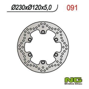 NG Zadnji zavorni disk za Kawasaki KLR 650 '90-'07, KLE 500 '91-'07 (230 mm)