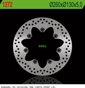 NG Kawasaki VN750 Vulcan Sprednji zavorni disk 260x130x5mm 7 lukenj OEM