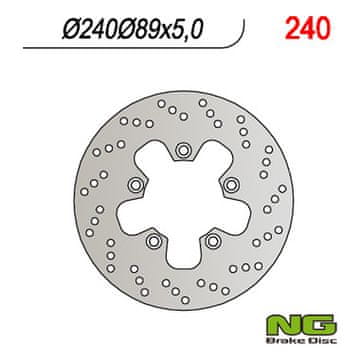 NG Zadnji zavorni disk Suzuki GSF/GSR/SV/RF 240 mm 5x10,5 mm jeklo
