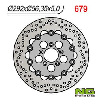 NG HD plavajoči sprednji zavorni disk 292 mm, modeli 883-1802