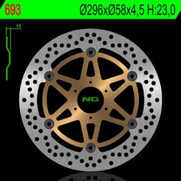 NG SPREDNJI ZAVORNI DISK HONDA CB 600F/S HORNET 00-06 (296X58X4.5) (6X6.5MM) GL 1800 01-16