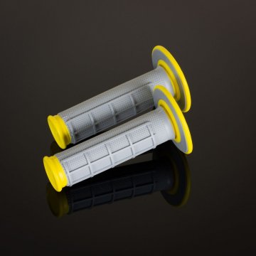 Renthal MX ročaji Dual Compound Diamond Yellow WAFF, sivo/rumeni