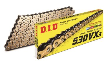 D.I.D 50(530)VX3G&B-102 ZLATA VERIGA (102 ČLENA) X-OBROČ (ODPRTA + KONČNA) (50VX3GB-102)