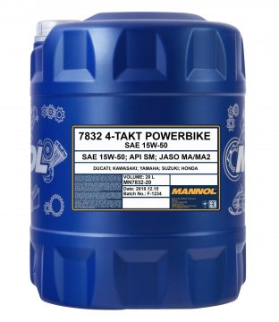 Mannol MOTORNO OLJE 4T MOTOCIKEL 15W50 20L ESTER + MA2 POLSINTETIČNO (7832)