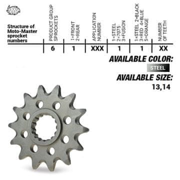 Moto Master Sprednji zobnik 13T Yamaha YZ250 YZF450 Kawasaki KXF '06-'20