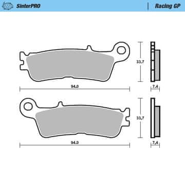 Moto Master SINTER METAL RACING ZAVORNE OBLOŽNICE: 12 (SINTERPRO SERIJA RACING GP) SPREDNJE / SPREDNJE KH755 FANTIC XX 125, XEF/XXF 250/450, XEX 250 '22-, YAMAHA YZ 250 '22-, WR/YZ 250F/450F '21-, YZ 450FX '21-