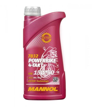 Mannol MOTORNO OLJE 4T MOTOCIKEL 15W50 1L ESTER + MA2 POLSINTETIČNO (7832) (20)