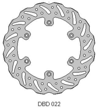 DELTA Braking ZADNJI ZAVORNI DISK DELTA SUZUKI RM 125 '88-10, RM 250 '88-10, DRZ 250 '01-07, YAMAHA YZ 125 '01-16, YZ/YZF/WR 250 '01-16, WRF/YZF 426/450 '02-16, WAVE (240x118x4MM) (6x6,5MM) (NG329)