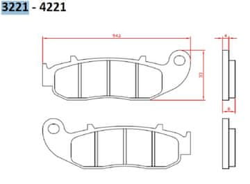 Brenta ZAVORNE OBLOGE KH664 FANTIC ENDURO/SUPER MOTARD 50/125/250 '13-, SPREDNJE (FT 3221)