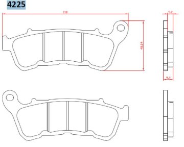 Brenta ZAVORNE OBLOGE KH640 SINTRANA KOVINA (ZLATA) HARLEY-DAVIDSON XL883/XL1200 '14-, SPREDNJE (FT 4225)
