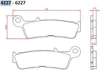 Brenta ZAVORNE OBLOGE KH755 SINTRANA KOVINA (ZLATA) YAMAHA YZ 450 '20-, SPREDNJE (FT 4227)