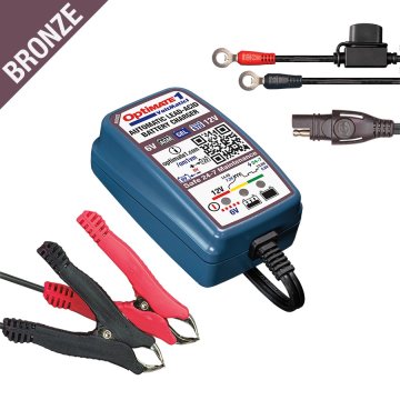 Tecmate OPTIMATE POLNILEC ZA AKUMULATORJE OPTIMATE 1 VOLTMATIC 6V / 12V 0.6A, 2-28AH, STD / AGM / GEL, SAE (EL)