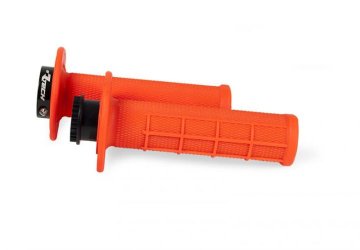 (RTECH) R20 ROČAJI Z ZAKLEPANJEM (22+25MM) NEON ORANŽNI (POLOVIČNI VAFLJ) + 8 ADAPTERJEV Z VALJČKI
