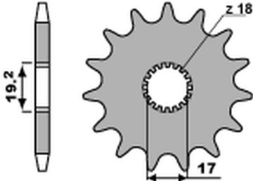PB Sprednji zobnik 515 13 Garelli 50 Jeklo Vzdržljiv Močan Lahek