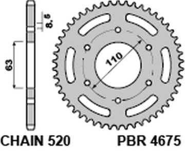 PB Zadnji zobnik JTR890 44 KTM 125 200 Duke 390 Duke RC Steel Durable