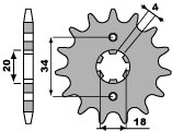 PB Sprednji zobnik 259 15 18NC XL 125 Jeklo Vzdržljiv Močan Lahek