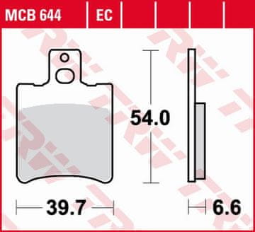 ZAVORNE OBLOŽNICE TRW ZF KH193 ECO ORGANIC APRILIA RS 50 '95-'98, SR 50 '93-'04, YAMAHA YA/YM 50 '95-'98, YQ 50 AEROX '96-'12, BWS 100 '99-, SPREDNJE