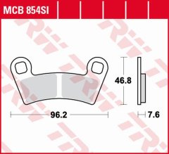 ZAVORNE OBLOŽKE TRW ZF KH657 SINTER OFFROAD POLARIS RANGER 400 '10-, 500 '06-, GENERAL 1000 '16-, ZADAJ POLARIS OUTLAW 450/525 '08-'11, RANGER RZR 800 '08-, RANGER RZR 570 '12-, SPREDNJE