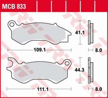 ZAVORNE OBLOŽNICE TRW ZF KH603 SINTER HONDA NSC 50/110 '12-, PCX 125/150 '10-, KYMCO PEOPLE 125 '16-, PEUGEOT DJANGO 50/125/150 '14-, SPREDNJE