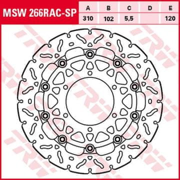 SPREDNJI ZAVORNI DISK TRW ZF SUZUKI GSX-R 600 '08-'16, GSX-R 750 '08-'16, GSX-R 1000 '07-'16 (310X102X5,5MM) WAVE