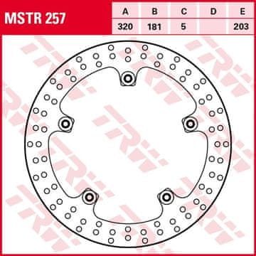 SPREDNJI ZAVORNI KOLUT TRW ZF BMW F 800GT '13-, S 1000R '13-, S 1000RR '09-'18, K 1200S '07-'09, K 1300GT '09-'11, K 1300R/S '09-'15, K 1600B '17-, K 1600GT/GTL '11-, (320X181X5MM)