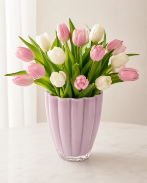 Lila dekorativna steklena vaza 17 cm Vase Bloom